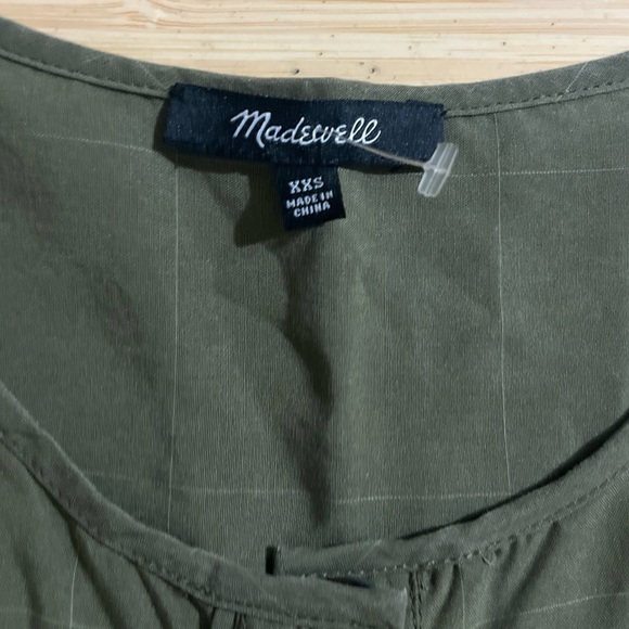 Madewell Jumper Short Sleeve Belted Olive Green XXS Women’s Cotton comfy - Picture 6 of 9